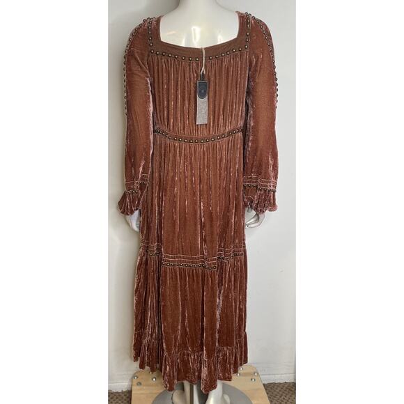 Double D Ranch Velvet Blessing Dress NWT XL Conchos Studs Copper Penny - Picture 4 of 15